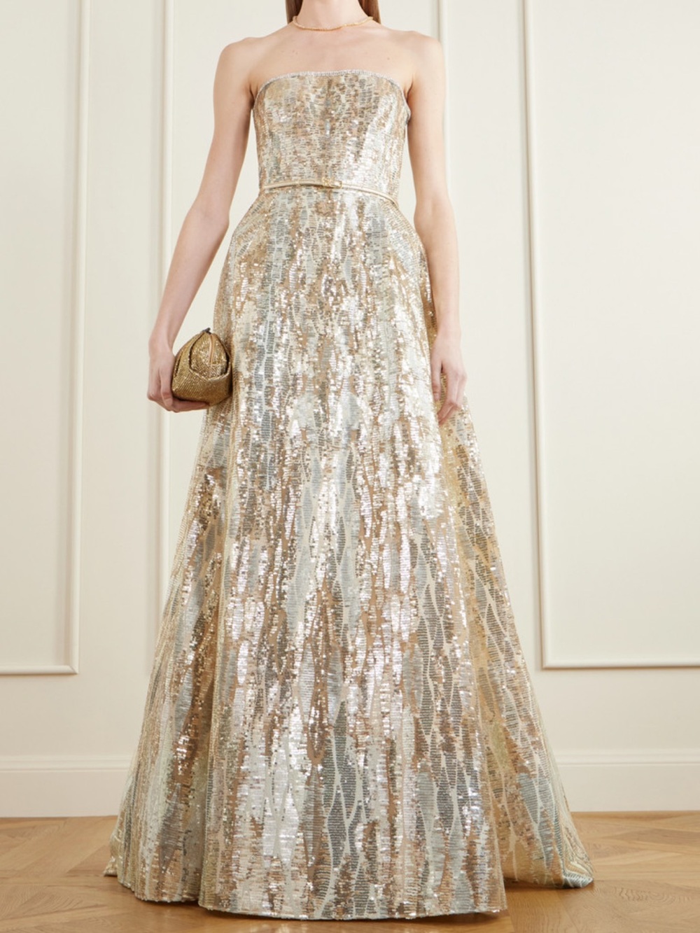 ELIE SAAB STRAPLESS SEQUIN GOWN